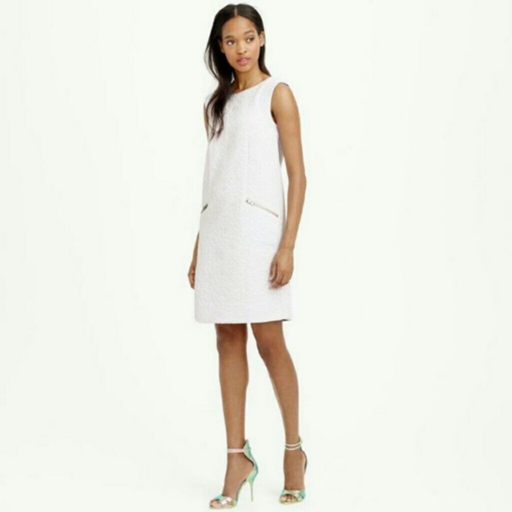 J. Crew Jacquard Shift Sleeveless Dress in Lilac Size Medium NWT